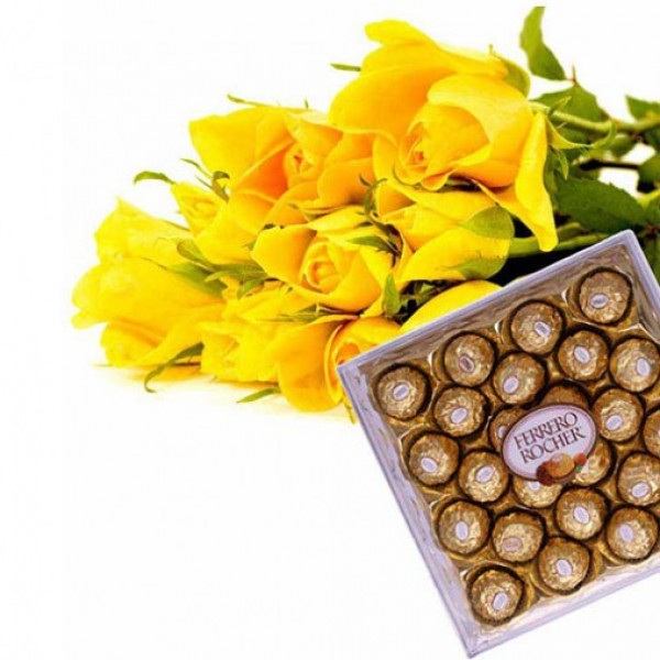 Yellow Roses And Chocolate